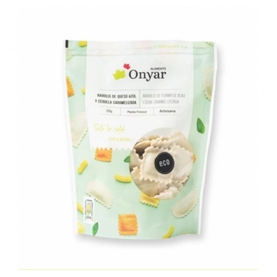 Ravioli formatge blau i ceba caramelitzada - bossa 250 gr